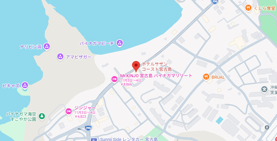 ホテルサザンコースト宮古島 周辺地図（Googleマップで開く）